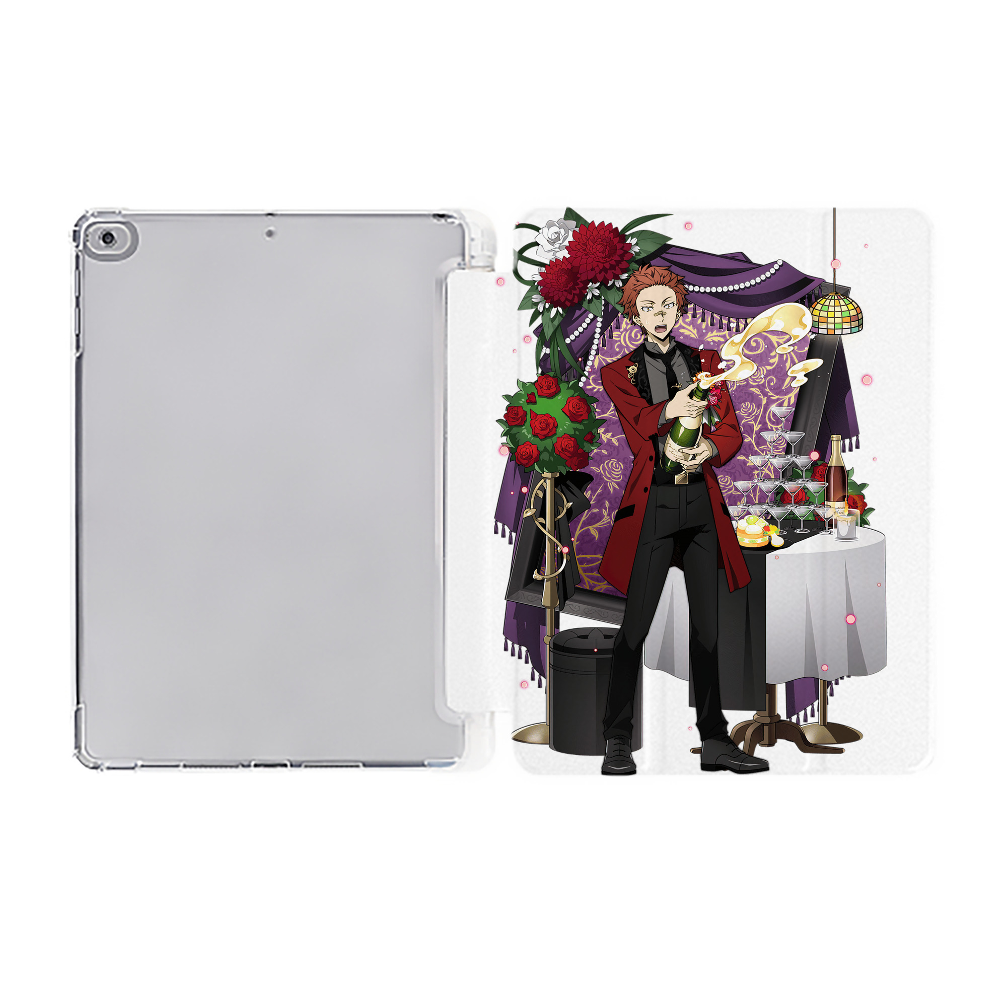 （画像用） 文豪ストレイドッグス Bungo Stray Dogs IPad ケース ペン収納付き 三つ折りスタンド PUレザー×シリコン 対応機種9.5/10.5/10.9インチ
